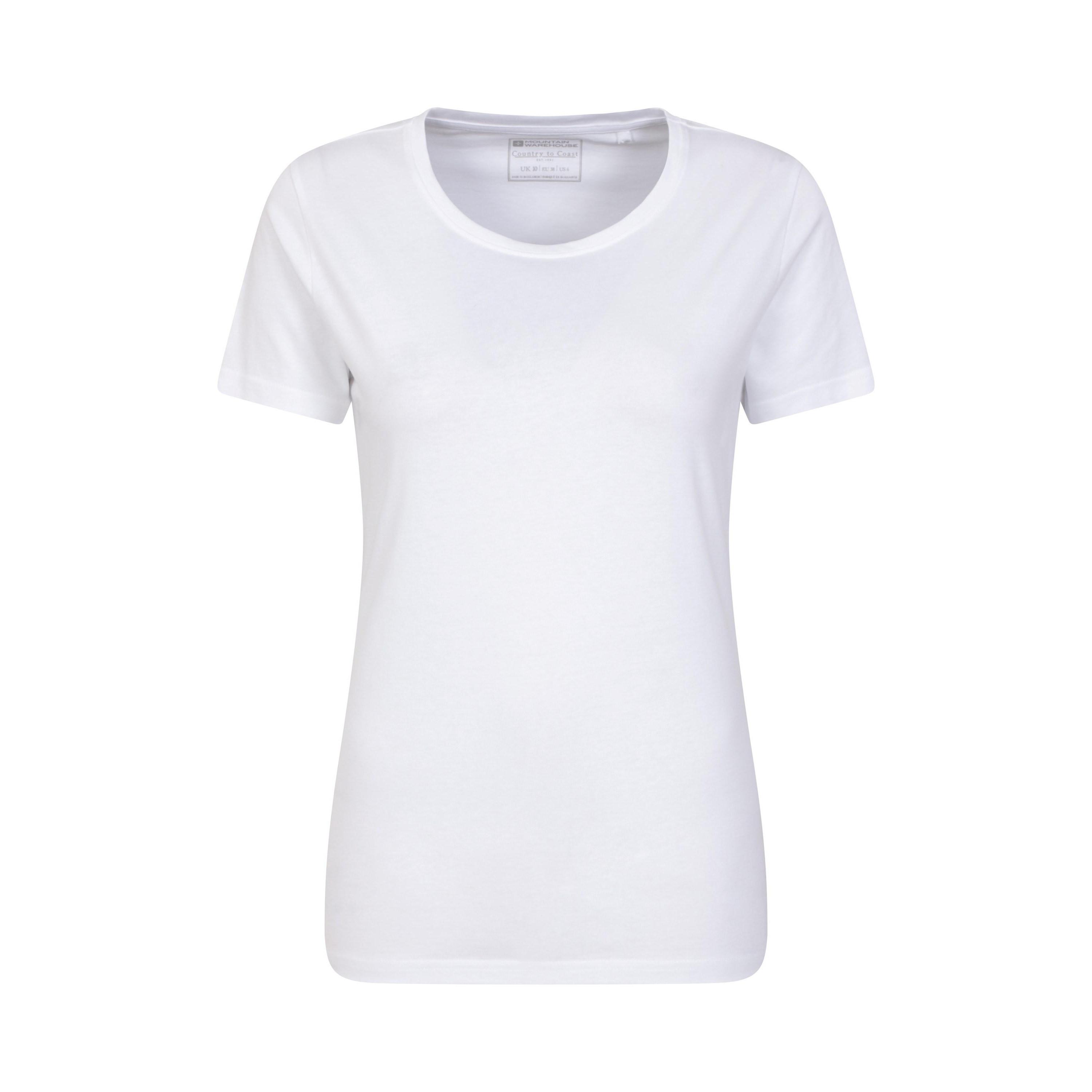 Image of Basic Tshirt Rundhalsausschnitt Damen Weiss 34