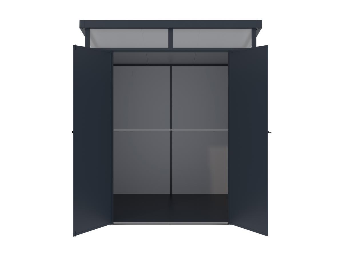 Vente-unique Casetta da giardino in Resina Grigia 3,65 m² con pavimento  - MINARO  