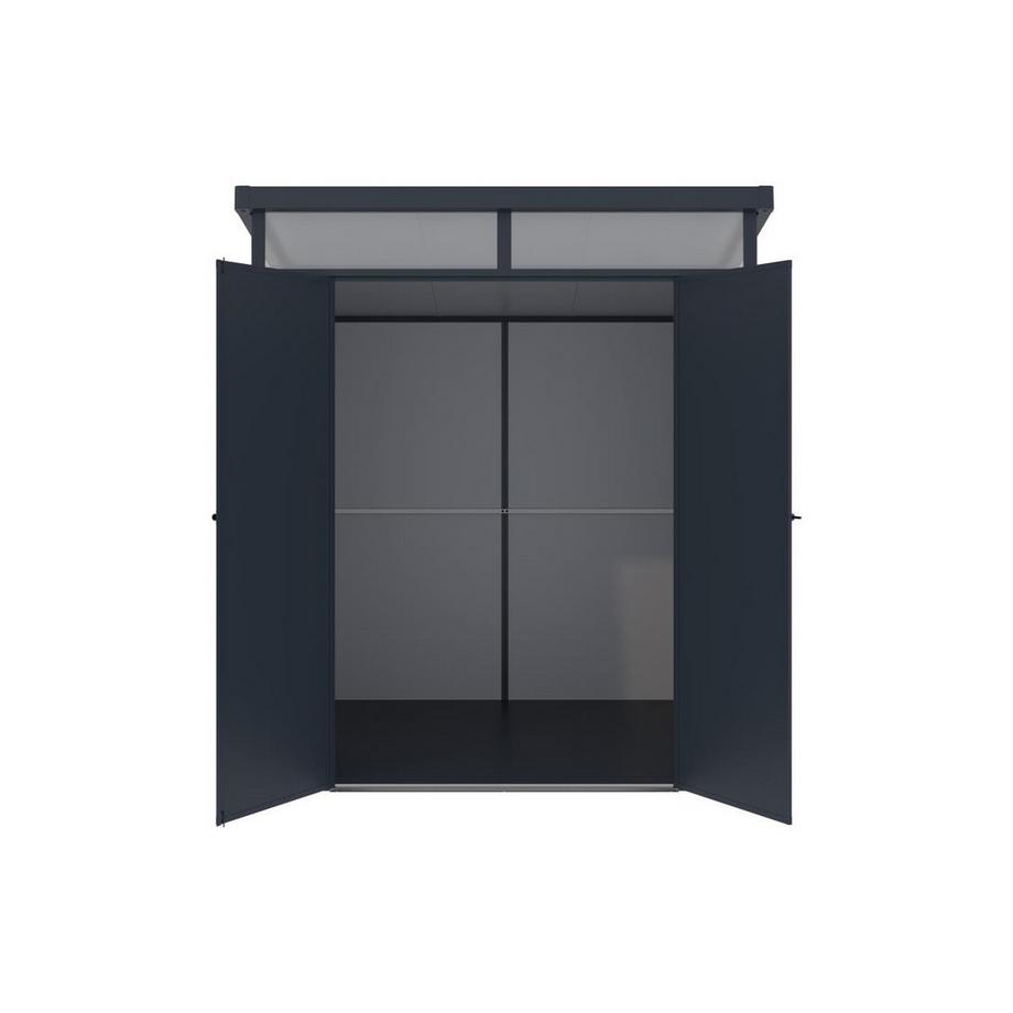 Vente-unique Abri de jardin en résine gris 3,65m² avec plancher - MINARO  