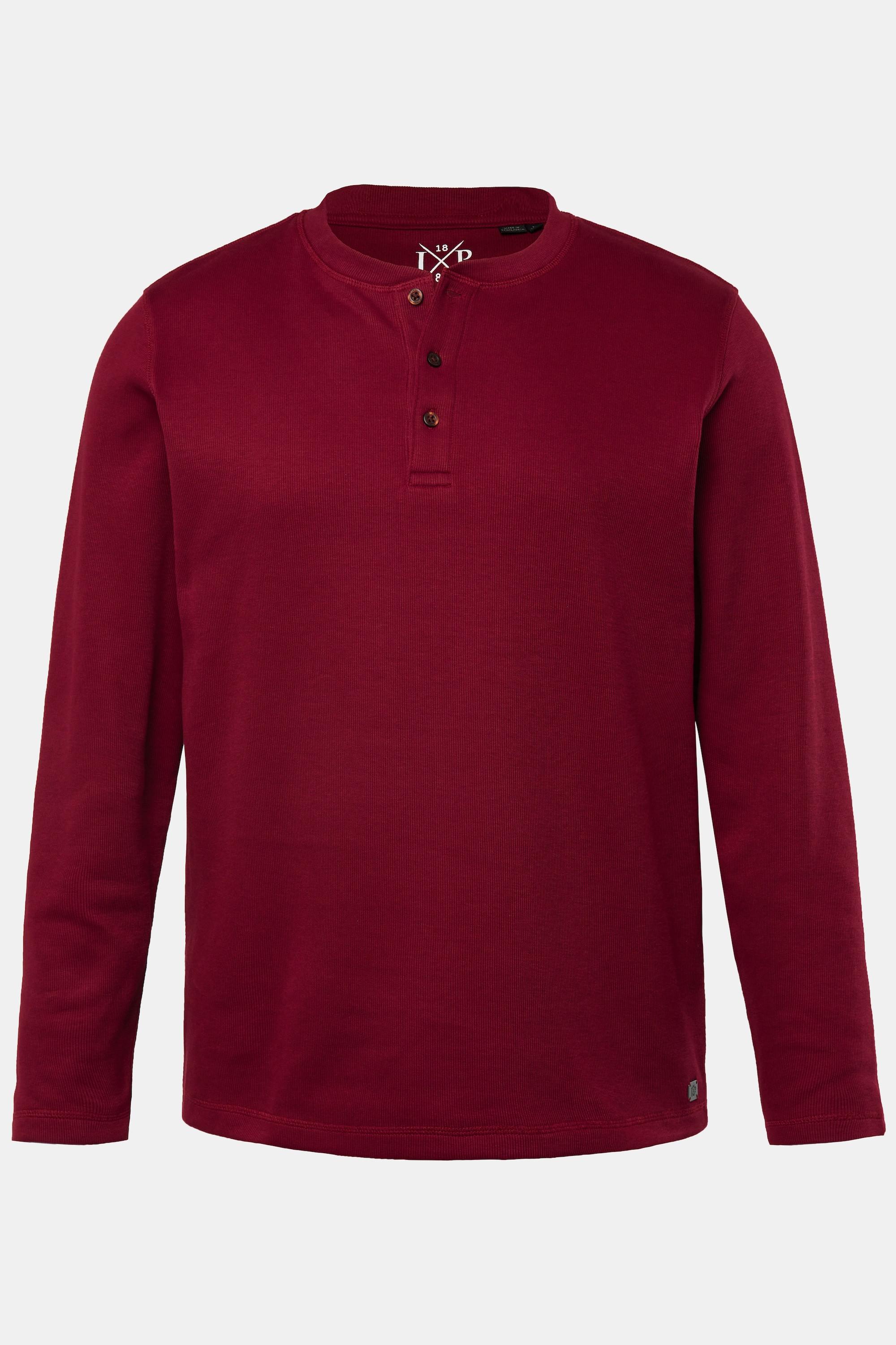 JP1880  Henley manches longues, maille piquée - jusqu'au 8&nbsp;XL 