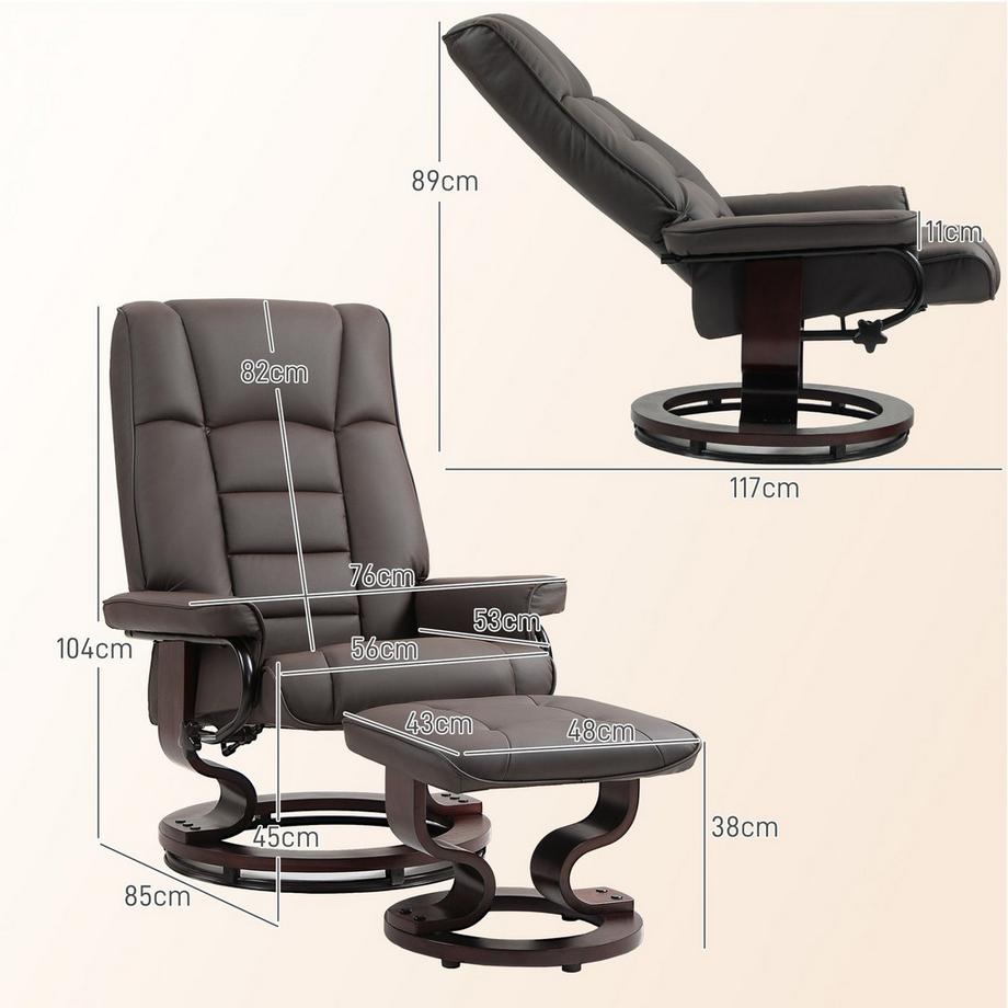 Northio Fauteuil inclinable avec repose-pieds  