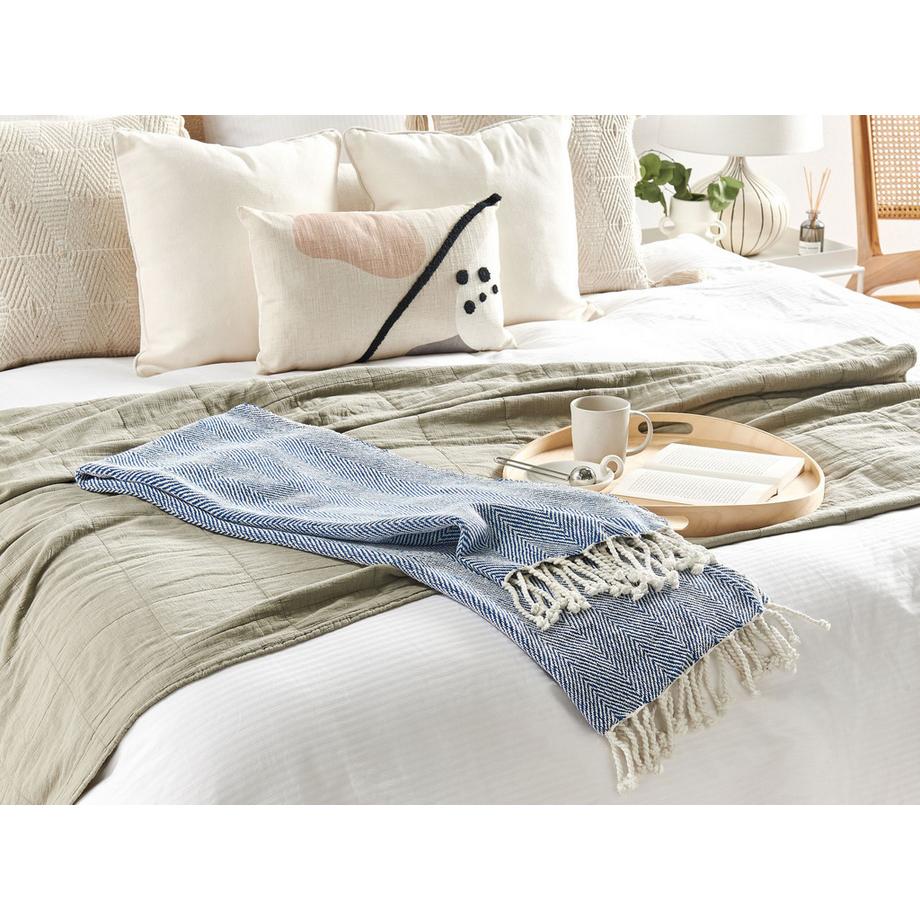 Beliani Boho TILMI Baumwolle Kuscheldecke  