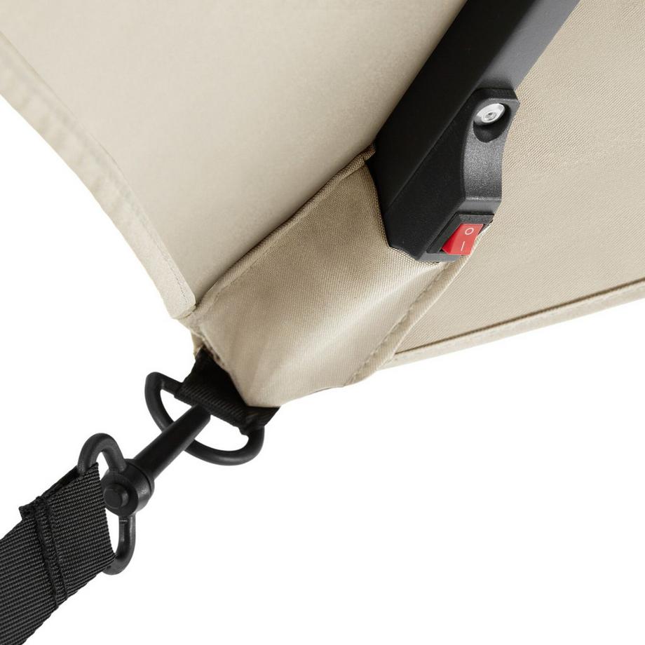 Tectake Parasol SUNNA 250 x 250 cm avec éclairage LED solaire  