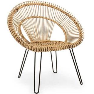 mutoni Chaise de jardin en osier Esteban nature  