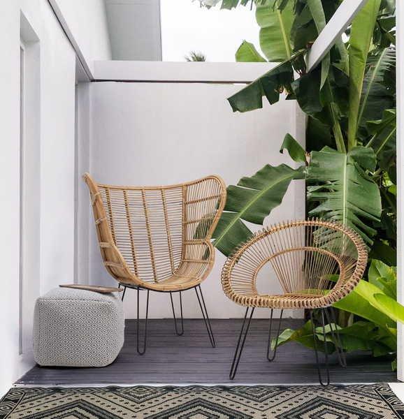 mutoni Chaise de jardin en osier Esteban nature  