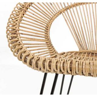 mutoni Chaise de jardin en osier Esteban nature  