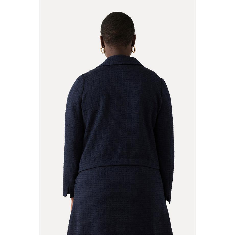 Ulla Popken Veste Bouclé Col Chemise Doublure Acétate  