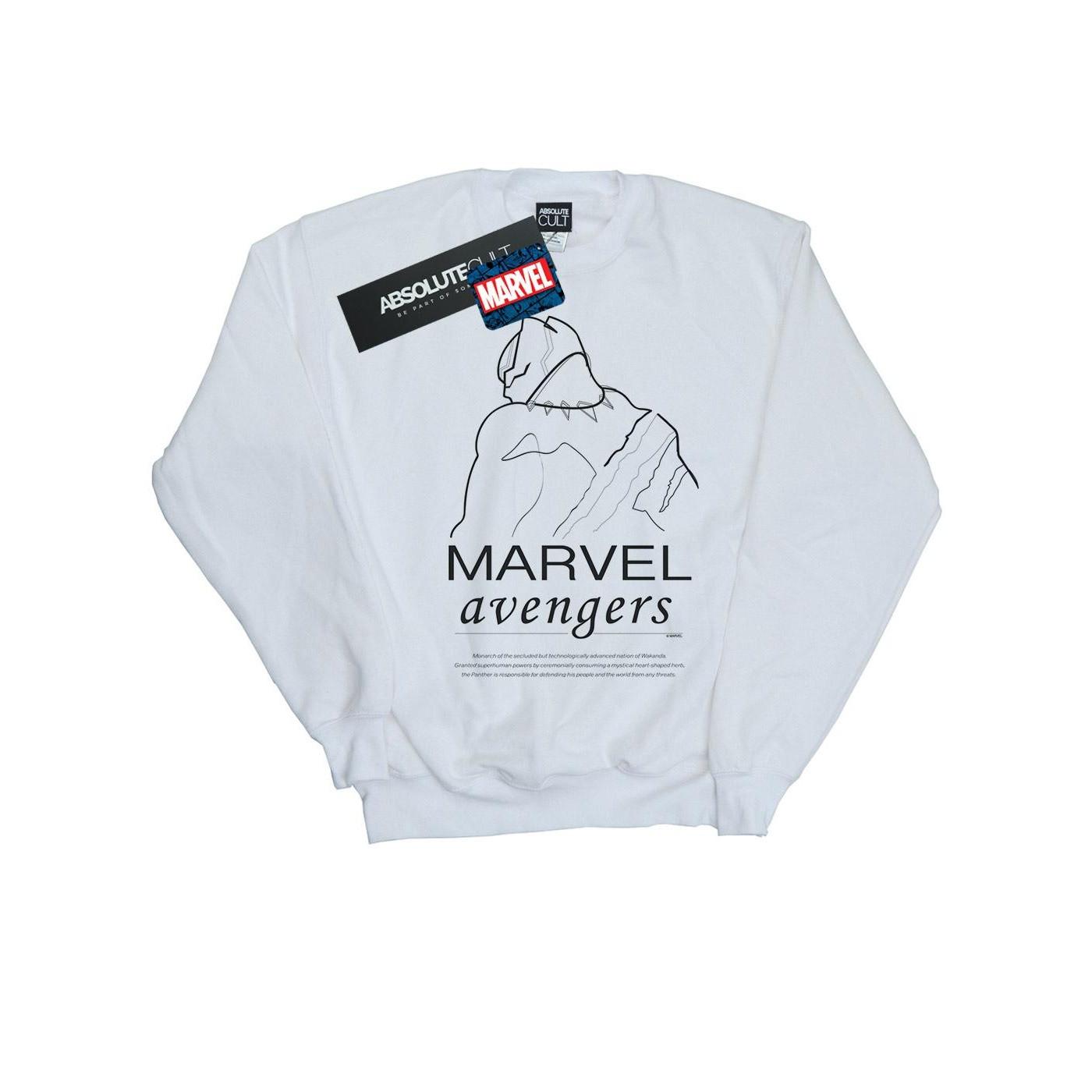 Image of Black Panther Single Line Sweatshirt Jungen Weiss 128