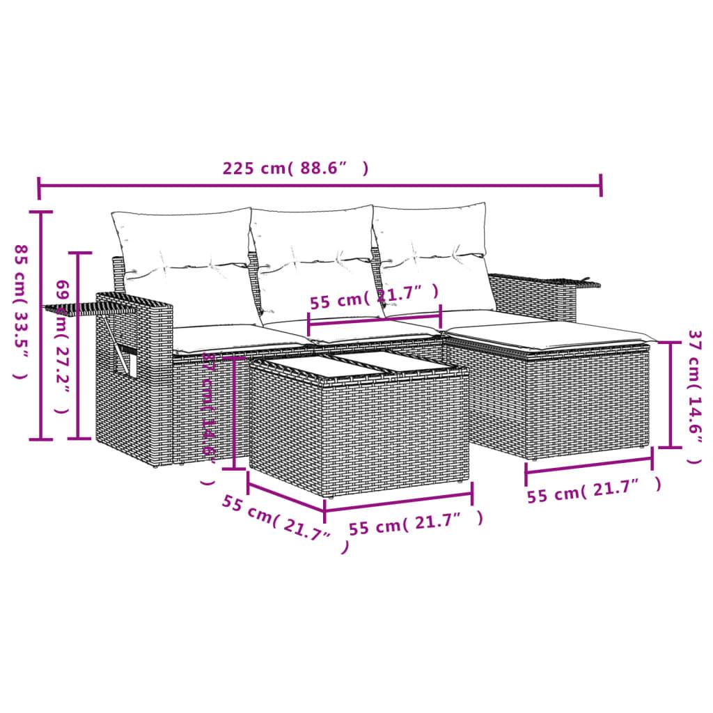 VidaXL set divano da giardino Polirattan  