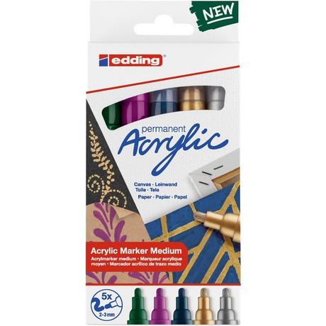 Edding EDDING Acrylmarker 5100 2-3mm 5100-E5-999 metallic, ass. 5 Stück  