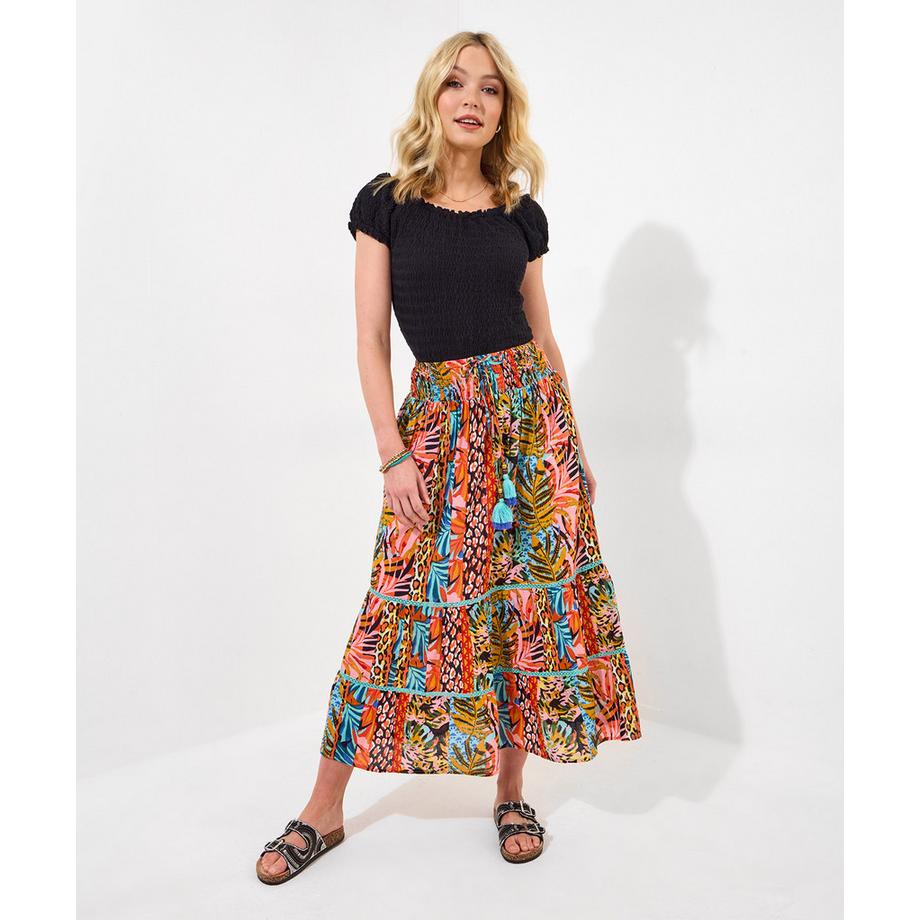 Joe Browns Maxirock Spitze Tropenmuster  