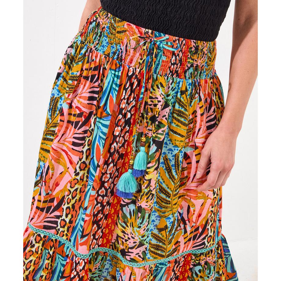 Joe Browns Maxirock Spitze Tropenmuster  