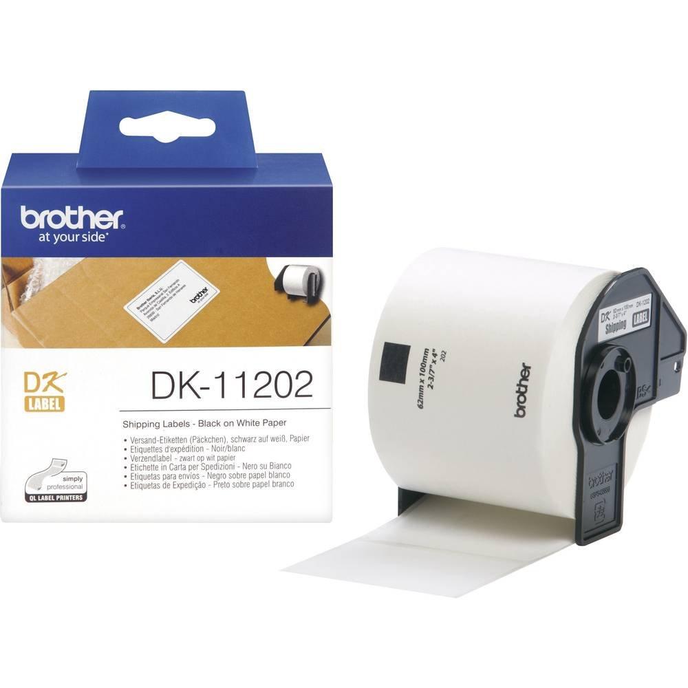 brother DK-11202 Etiketten Rolle 62 x 100 mm Papier Weiß 300 St. Permanent haftend  Versand-Etiketten  