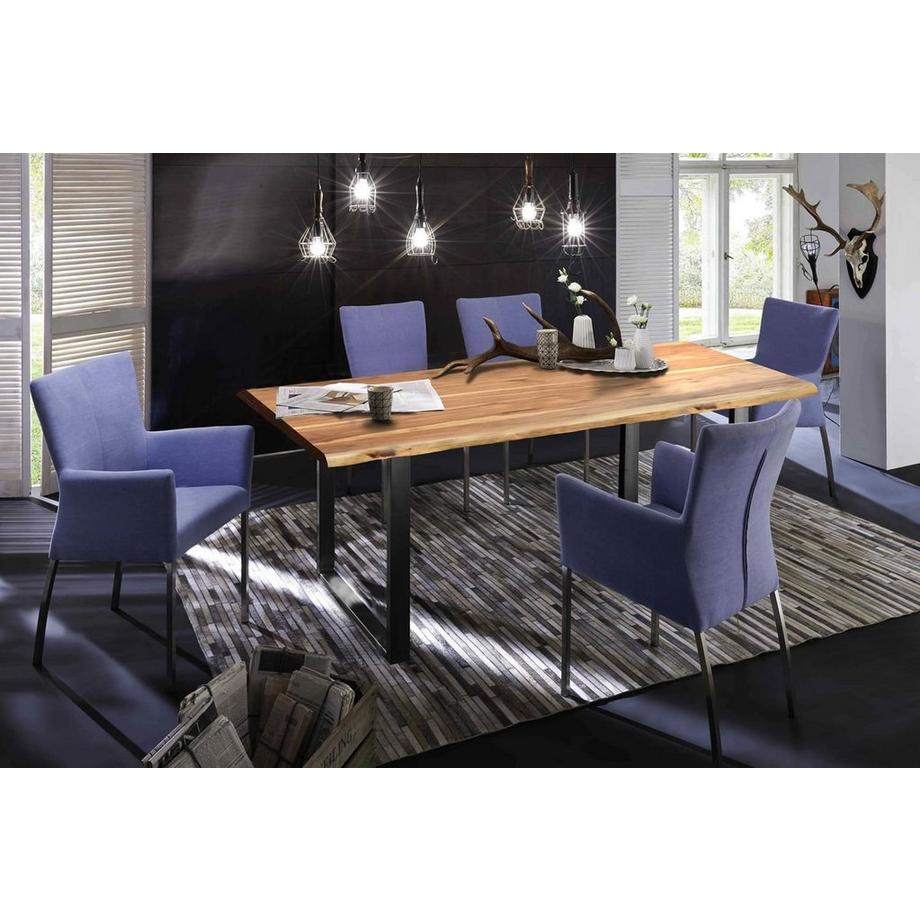 mutoni Tavolo 160x85 cm - acacia naturale - metallo nero  