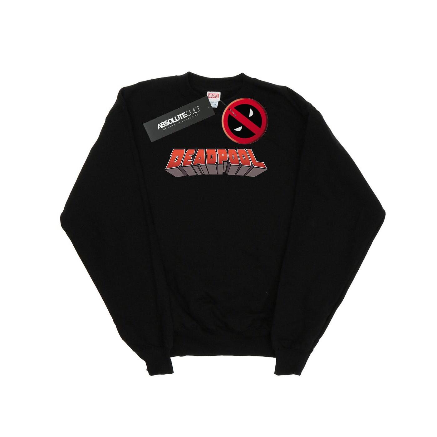 Image of Deadpool Text Logo Sweatshirt Damen Schwarz XL