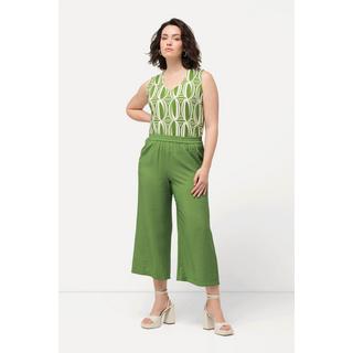 Ulla Popken  Culottes con taglio della gamba ampio, effetto stropicciato e cintura elastica 