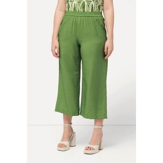 Ulla Popken  Culottes con taglio della gamba ampio, effetto stropicciato e cintura elastica 