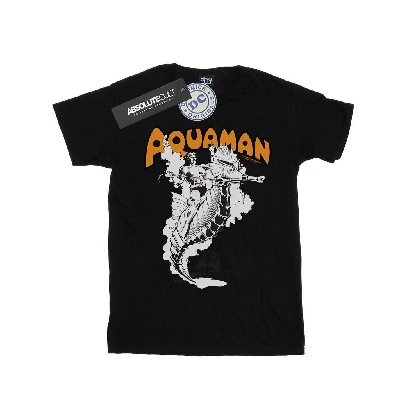 Image of Aquaman Mono Action Pose Tshirt Damen Schwarz 3XL