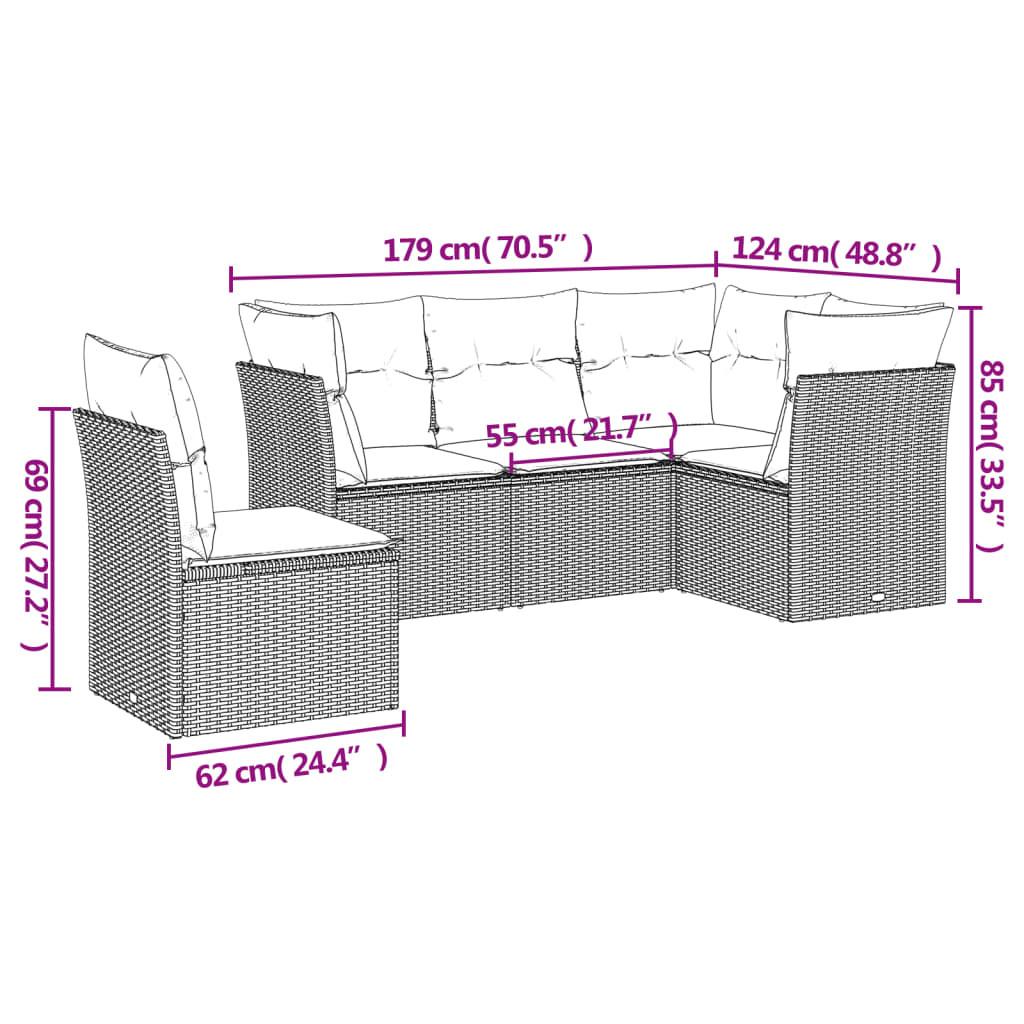 VidaXL Ensemble de canapés de jardin rotin synthétique  