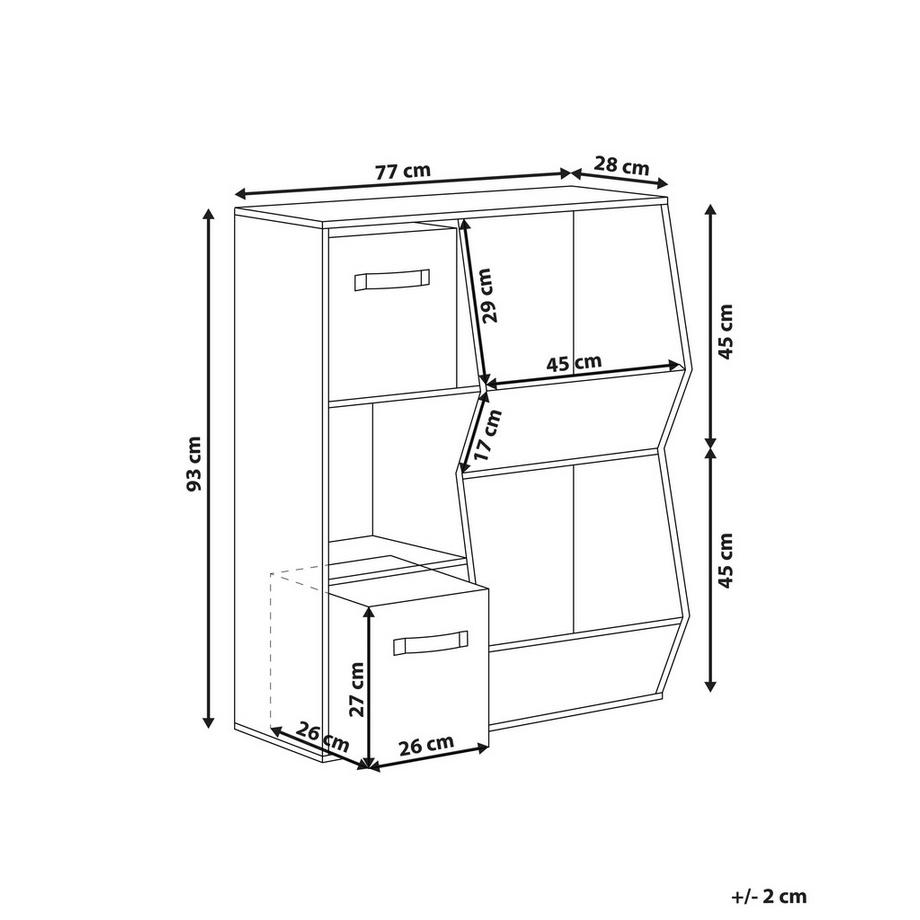 Beliani Regal mit 3 Ebenen aus Faserplatte Modern DARLOT  