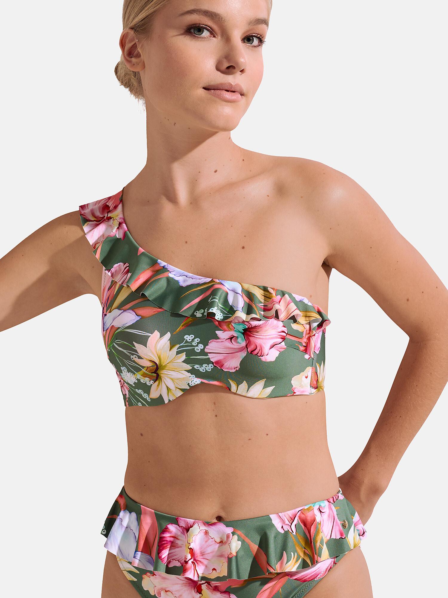 Image of Asymmetrisches Vorgeformtes Badeanzugoberteil Rimini Damen Grün B/36