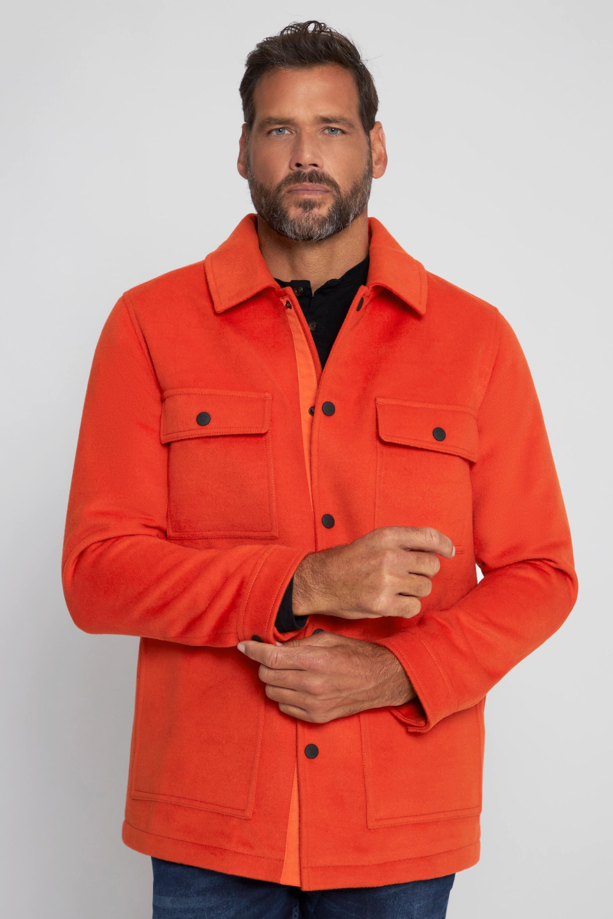 JP1880  Overshirt, Wolloptik, Langarm, Kentkragen, Modern Fit 