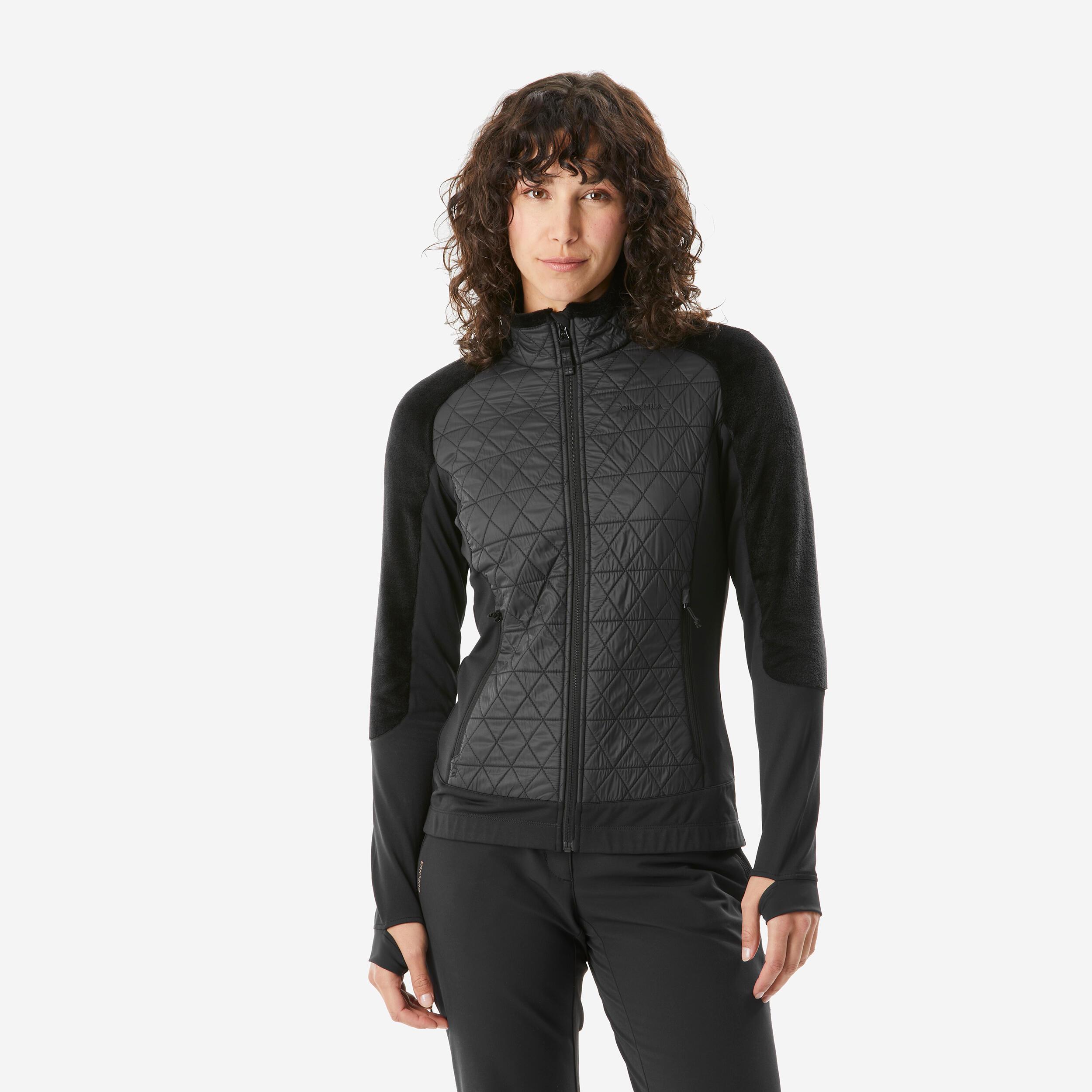 Image of Fleecejacke Warm Hybrid Winterwandern - Sh900 Mountain Damen Schwarz Leicht XXL