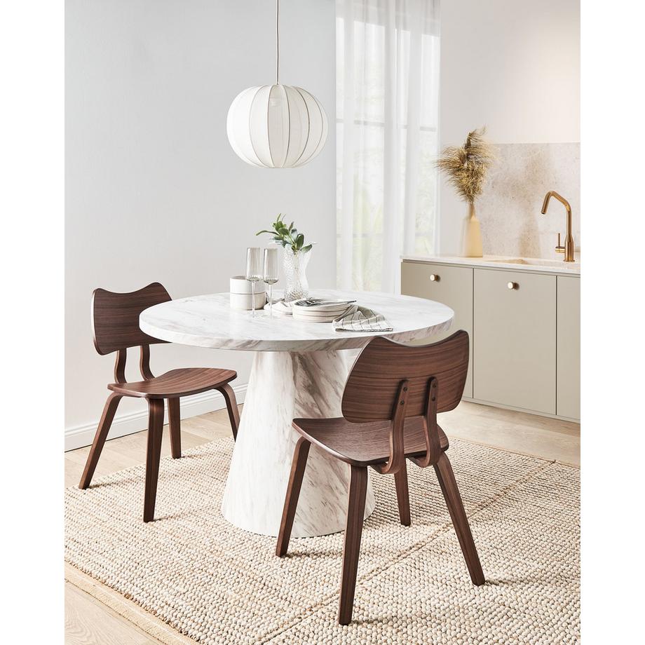 Beliani Lot de 2 chaises de salle à manger en Bois d'hévéa Rétro DIANA  