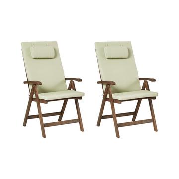 Set di 2 sedie da giardino con cuscini en Legno d'acacia Classico AMANTEA PREMIUM