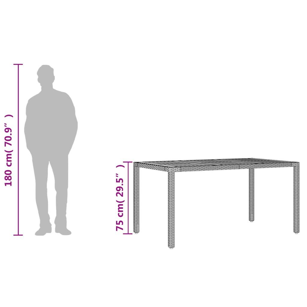 VidaXL Table de jardin rotin synthétique  