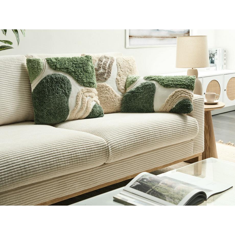 Beliani Dekokissen 3er Set aus Baumwolle Landhausstil ALSTONIA  