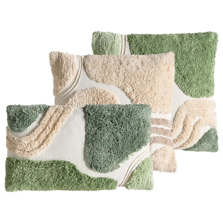 Dekokissen 3er Set aus Baumwolle Landhausstil ALSTONIA