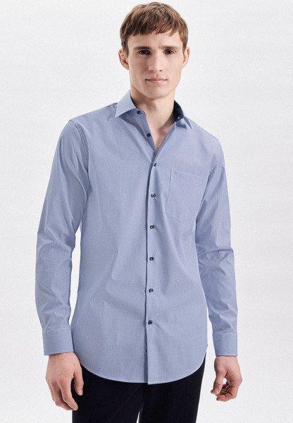 Image of Business Hemd Regular Fit Langarm Streifen Herren Blau 38