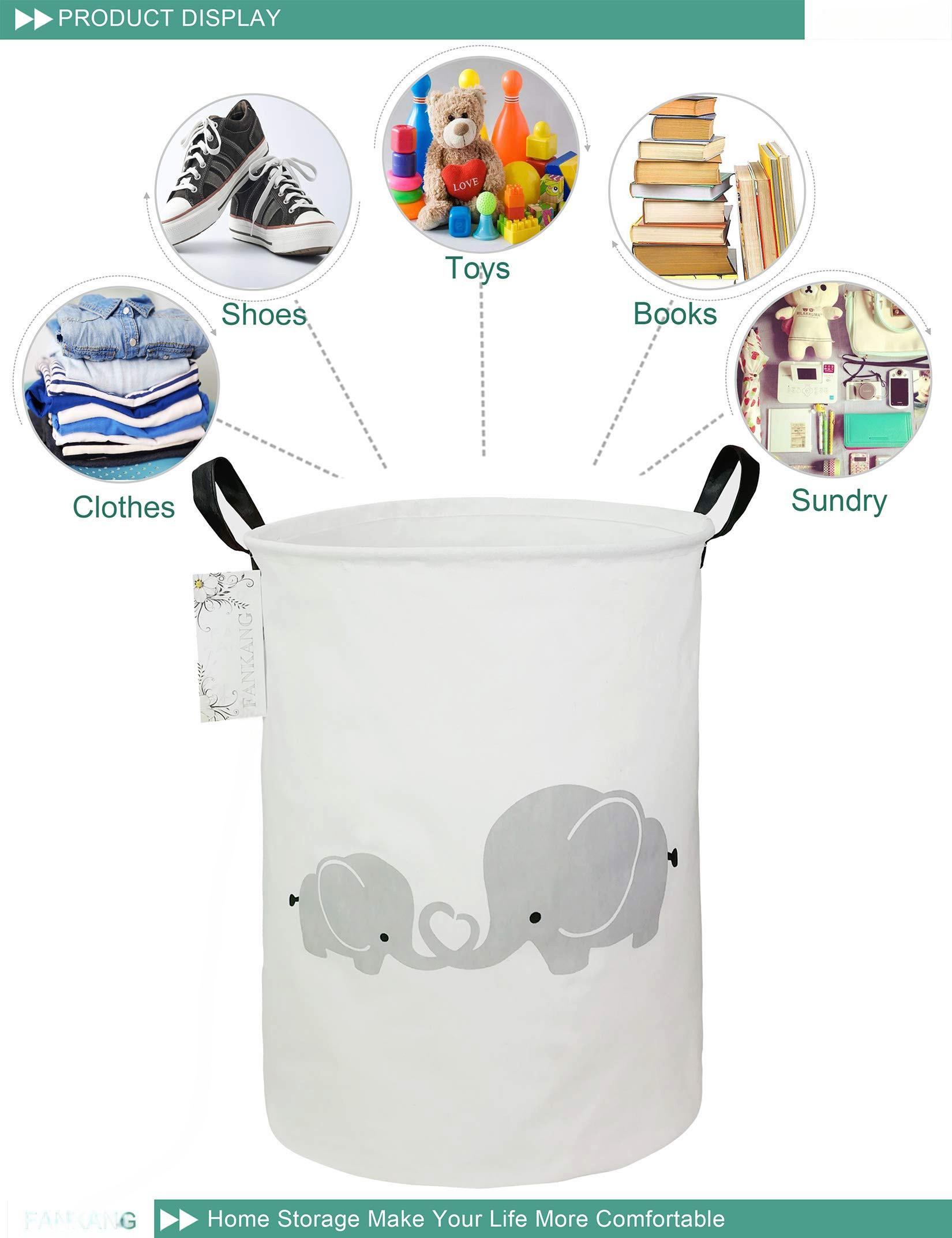 Alopini Wäschekorb für Kinderzimmer Leinen faltbar große Aufbewahrungskörbe  