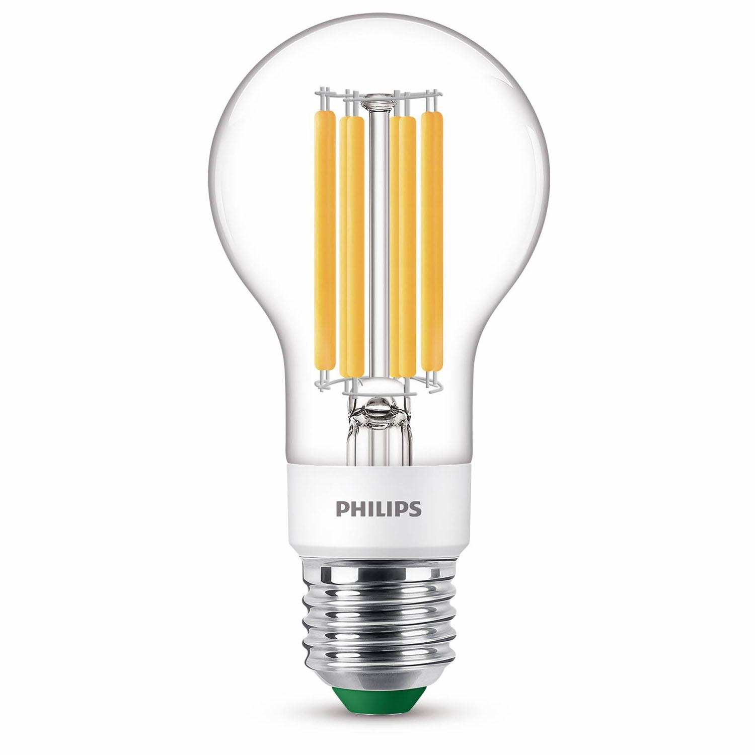 PHILIPS LED E27 Normal 4 W (60 W), klar, dimmbar, 840 lm, 2700 K, Energieklasse A  