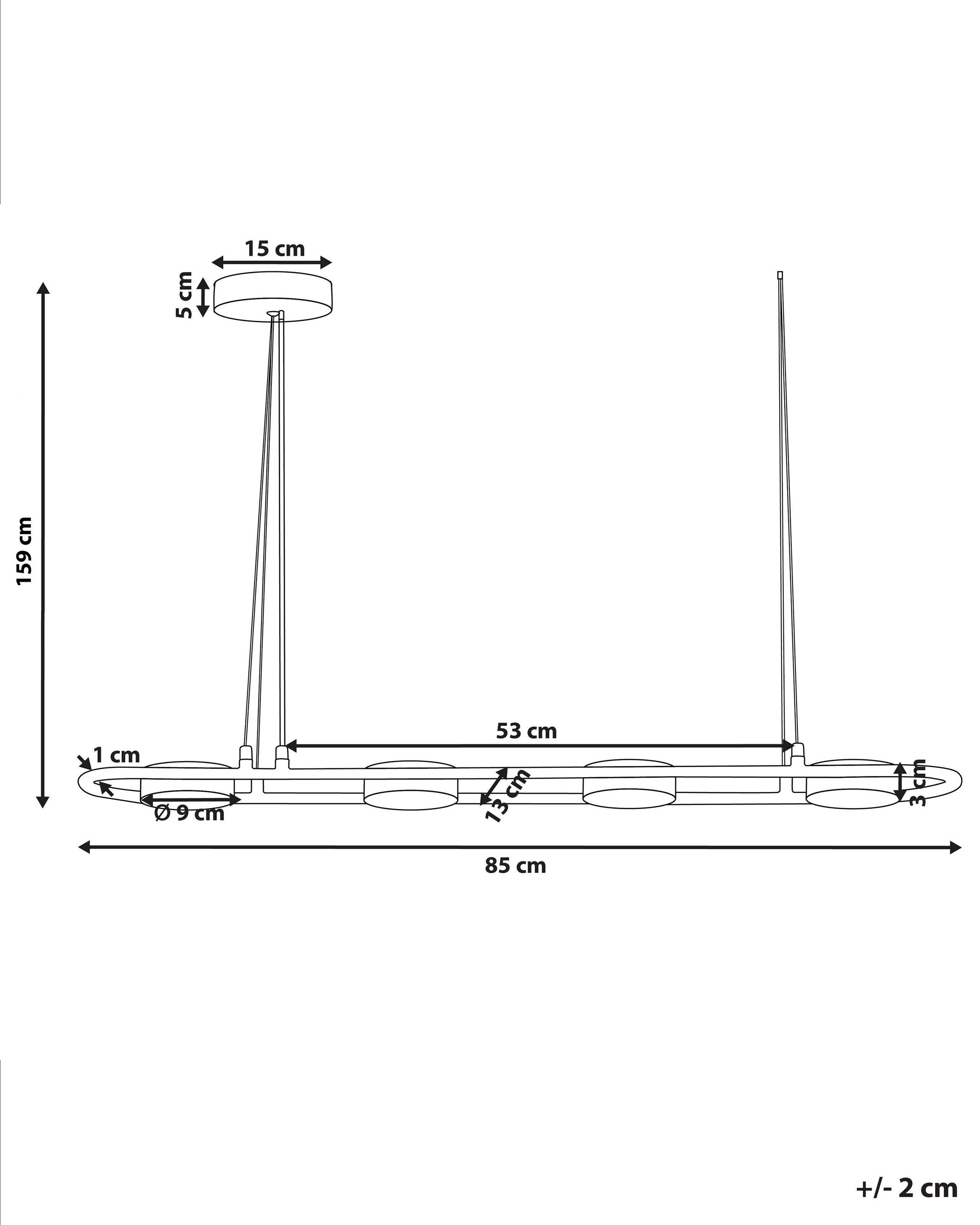 Beliani Lampe suspension en Acier Moderne MALI  