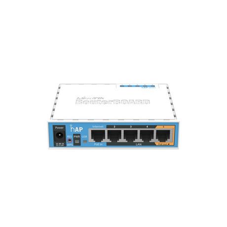 MikroTik  hAP Blanc Connexion Ethernet, supportant l'alimentation via ce port (PoE) 