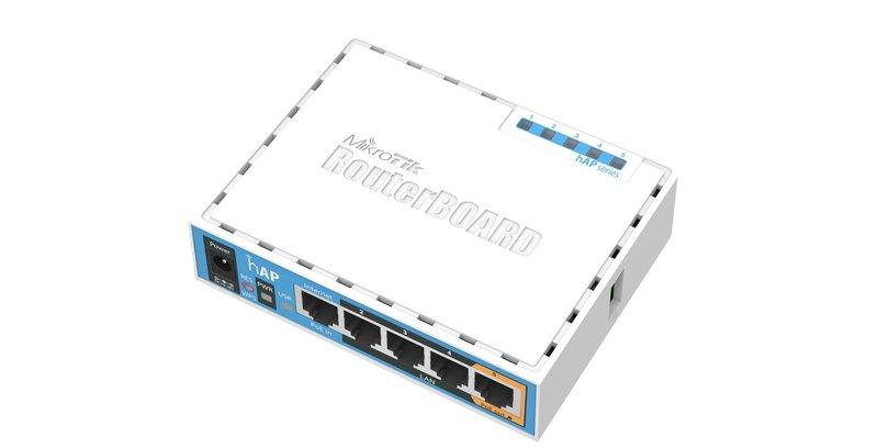 MikroTik  hAP Blanc Connexion Ethernet, supportant l'alimentation via ce port (PoE) 