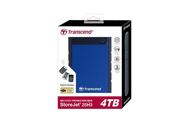 Transcend  StoreJet 25H3 disco rigido esterno 4 TB Blu, Blu marino 