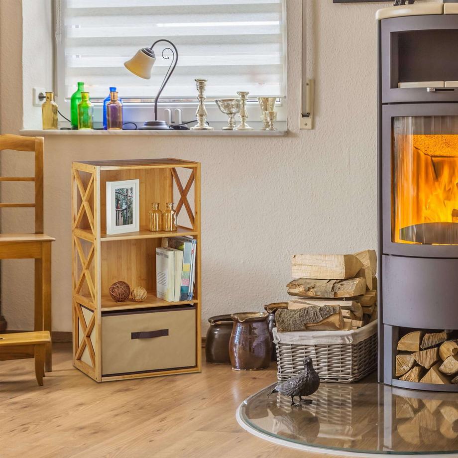 B2X Bambusregal mit Korb  