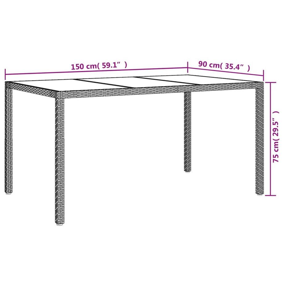 VidaXL Gartentisch poly-rattan  