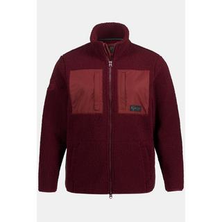 JP1880  Teddyjacke, Outdoor, Nylon-Einsätze, Stehkragen, elastische Abschlüsse 