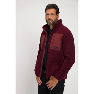 JP1880  Veste en peluche teddy Outdoor, empiècements en nylon, col montant 