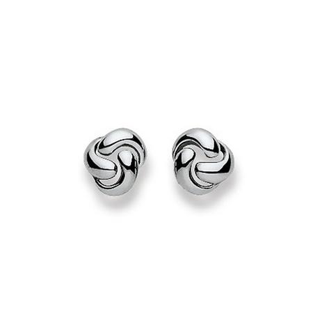 MUAU Schmuck  Clous d'oreilles or blanc 750, 8mm 