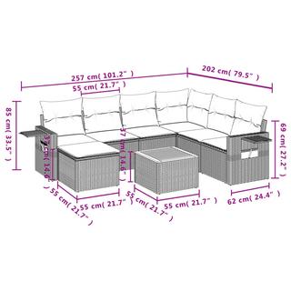 VidaXL Garten sofagarnitur poly-rattan  