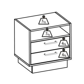 Vente-unique Nachttisch mit 2 Schubladen 1 Ablage Naturfarben LEANDRE  