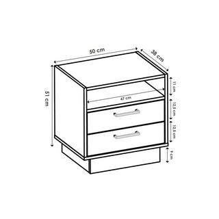 Vente-unique Nachttisch mit 2 Schubladen 1 Ablage Naturfarben LEANDRE  