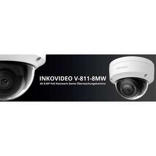 Inkovideo  Inkovideo 4K 8 MP PoE Netzwerk Dome Überwachungskamera 