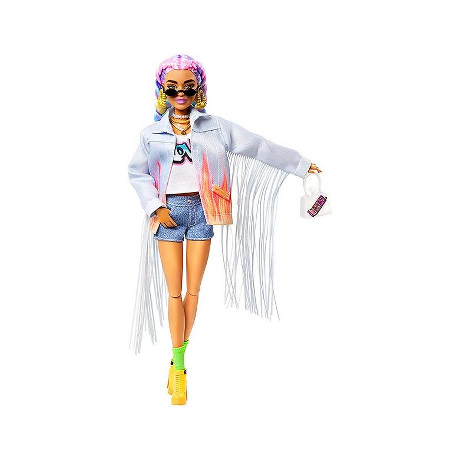 Barbie  Extra Puppe mit geflochtenem Regenbogen-Zopf 
