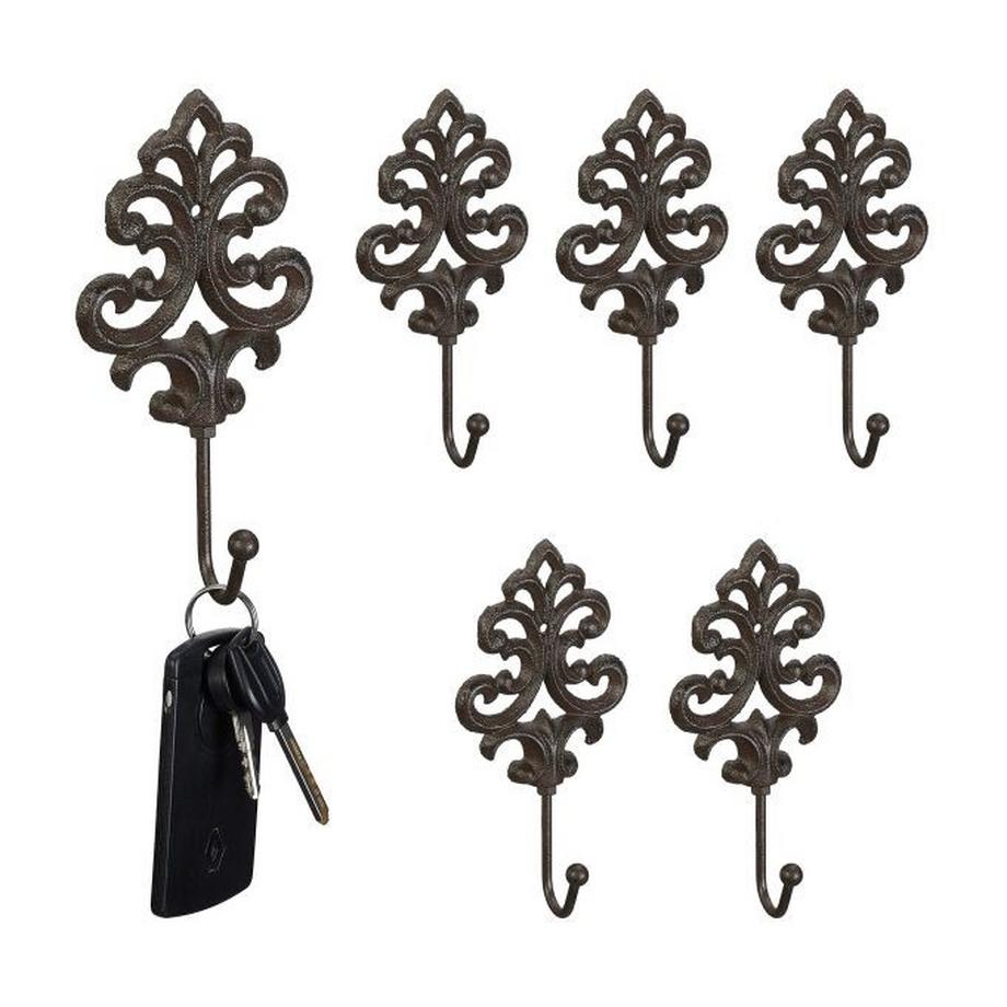 B2X  Kleiderhaken aus Gusseisen - 6er-Set 